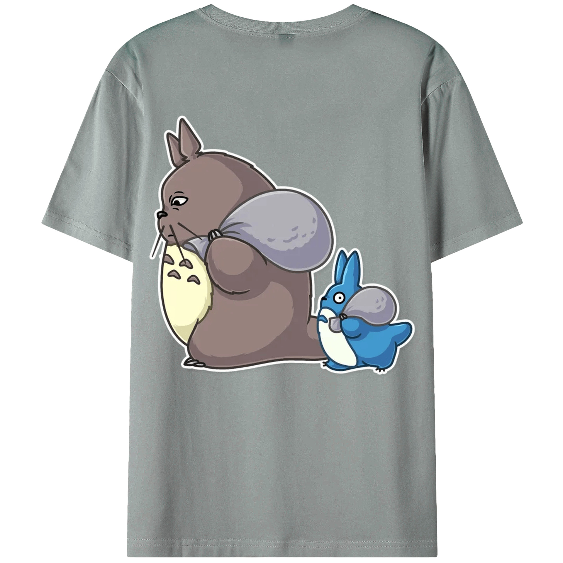 （画像用） となりのトトロ 草壁メイ 草壁サツキ My Neighbor Totoro Satsuki Kusakabe Mei Kusakabe 綿100％ メンズ半袖Tシャツ（バックプリント） 通気性
